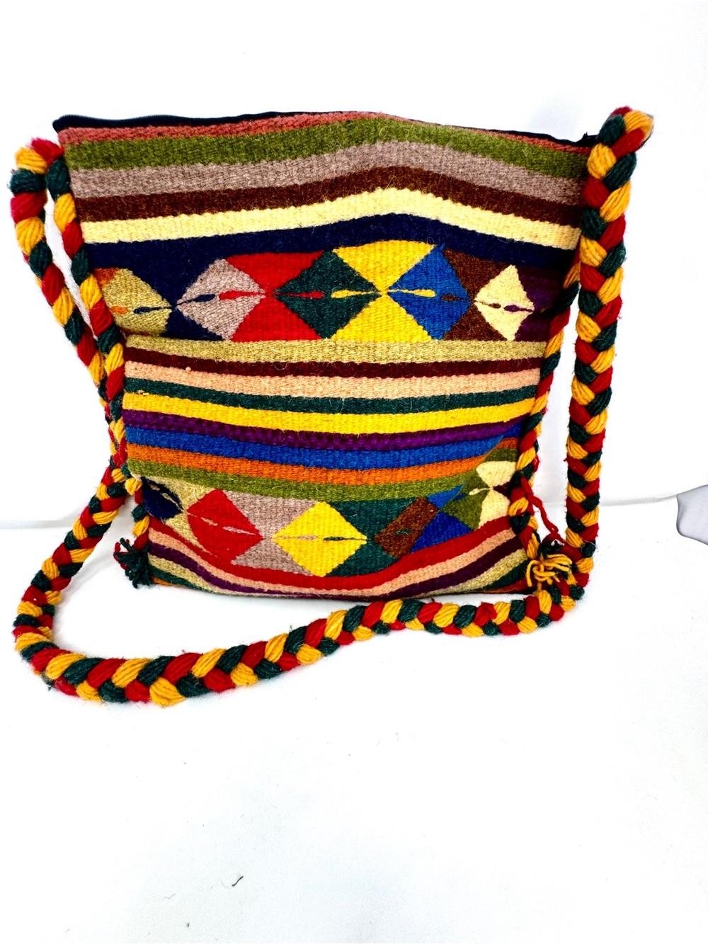 Handwoven Multicolor Ethnic Crossbody Bag - Boho Shoulder Purse